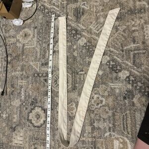 Cream Fabric D-Ring Belt